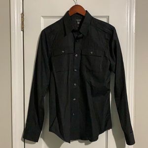 Structure Collection Button Down Shirt. Black